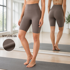 Shorts Deportivos de Nylon66 para Mujer, 210GSM, Grosor Medio, Cintura Alta, Elásticos, de Secado Rápido, para Fitness - Product Image 1