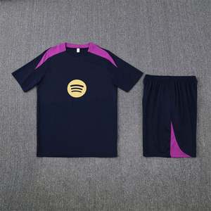 Uniformes de Fútbol de Verano, Conjunto de Entrenamiento de Manga Corta, Jersey 25/26 Barcelona, Transpirable, Poliéster, Secado Rápido, Cuello Redondo, Unisex - Product Image 5