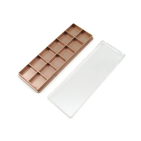 Emballage personnalisé pour peinture corporelle et visage à 12 couleurs, palette vide en plastique multicolores carrée pour fard à paupières et anticernes