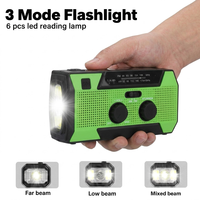 3 LED Taschenlampe SOS-Alarm 5000mAh Powerbank-Funktion Tragbares Überlebensausrüstung Notfall-Solarradio für Stromausfälle