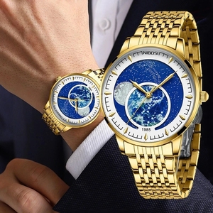 Nibosi 2539 Cá Tính Bầu Trời Trái Đất Thiết Kế Thạch Anh Người Đàn Ông Đồng Hồ Chống Thấm Nước Thép Không Gỉ Đồng Hồ Đeo Tay Cho Nam Giới Đồng Hồ Ban Nhạc Đồng Hồ - Product Image 3