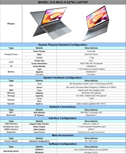 Bán Buôn 15.6Inch Máy Tính Xách Tay I5 8279U 8G/16G Ram 256G 512G SSD Máy Tính Xách Tay Máy Tính Cho Doanh Nghiệp - Product Image 5