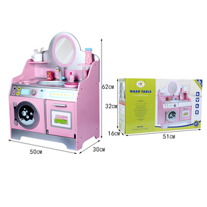 Jouets en bois pour enfants, machine à laver rose, jeu de rôle pour enfants, fabrication sur mesure - Product Image 5
