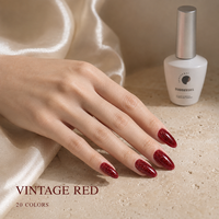 Suuseegel – Kit de vernis gel UV vintage de luxe longue durée, non toxique, couleur unie, 20 couleurs, 15 ml, Rouge Français Icône
