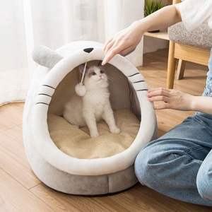 Nid de chat universel quatre saisons XL villa semi-fermée pour animaux de compagnie avec chaleur hivernale amovible lavable chenil fait éponge confortable - Product Image 3