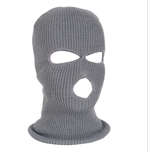 Masque de <span class=keywords><strong>ski</strong></span> 3 trous avec logo personnalisé en gros Cagoule en acrylique bon marché pour hommes et femmes - Product Image 3