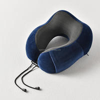 Oreiller de voyage en forme de U en mousse à mémoire de forme pour le cou Oreiller en forme de U pour sieste en avion de voiture avec cordon de serrage et boucle de verrouillage Coussin coccyx vente en gros