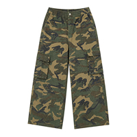 Ensemble de survêtement 2 pièces pour homme, veste camouflage streetwear et pantalon cargo, en toile de coton ample, personnalisé