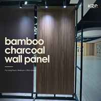 Panneau mural anti-collision de style moderne, placage de bois de charbon de bambou, panneau mural décoratif pour la décoration intérieure de bureau