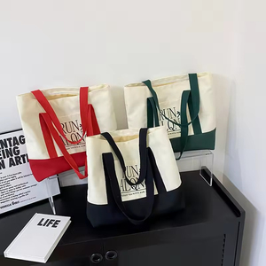 <strong>Wholesale</strong> Large Capacity Thick Reusable Women Daily Shoulder Cloth <strong>Bag</strong> <strong>Custom</strong> Logo Canvas Shopping <strong>Tote</strong> <strong>Bag</strong> with Strong Handle - Product Image 6