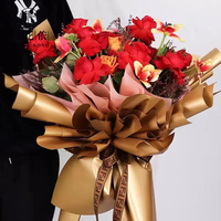 Kertas Pembungkus Bunga Xihuanong Satu Sisi Berlapis Emas Perak, Kertas Kado Emas Perak untuk DIY, Perlengkapan Pembungkus Buket Florist