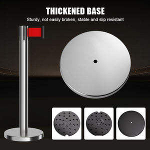 Poteaux de guidage rétractables en acier inoxydable pour contrôle de foule, couleur argent/noir, pour hôtels et concerts - Product Image 4