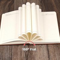 Agenda exécutif personnalisé HKZB avec logo et slogan de l'entreprise, couverture en cuir lignée A5, reliure cousue, 100 feuilles