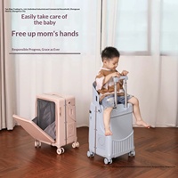 Valise à roulettes pour enfants, cadre en aluminium, 4 roues, design tendance, certifiée CE, serrure TSA pivotante, ultra-légère, grande capacité