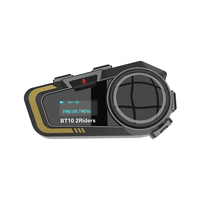 Écran LCD portable pour moto, casque sans fil Bluetooth, interphone, microphone, casque de moto, kit de musique FM étanche