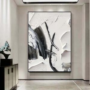 Peinture encadrée minimaliste haut de gamme, art mural fait main, décoration pour la maison et l'hôtel, toile abstraite, peinture acrylique texturée 3D, peinture neutre à l'huile - Product Image 1