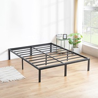 Sommier à plateforme moderne pliable en acier robuste avec lattes antidérapantes, montage facile, base de matelas silencieuse, capacité maximale