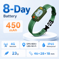 Traceur GPS 4G GPRS pour chiens et chats - Étanche IP65, localisation en temps réel, dispositif anti-perte pour iOS/Android