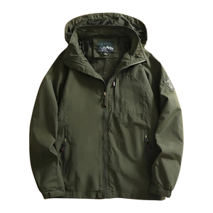 Blouson Bomber Professionnel Coupe-Vent pour Homme en Toile Décontracté Ample à Capuche Col Montant Fermeture Éclair Printemps Automne Hiver - Product Image 1