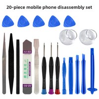Kit de réparation de téléphone portable multifonctionnel 20-en-1 à commande manuelle, 45 composants en acier et plastique, pour ouverture d'écran LCD iPhone et coque souple