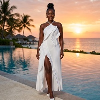 Nouvelle Robe Longue d'Été Femme Style Africain Kanga, Bretelles Fines, Sans Manches, Légère, Infroissable, Idéale Plage et Soirée