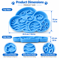 Tapis d'alimentation pour chien et chat en silicone en forme de nuage, personnalisable OEM ODM, avec bol amovible pour animaux de compagnie, set de table coloré pour animaux de compagnie
