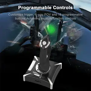 מצערת וג 'ויסטיק סימולטור טיסה טיסה בקר רטט מנוע usb לוחם ג' ויסטיק בקר עבור PC / PS4 / Xbox אחד
