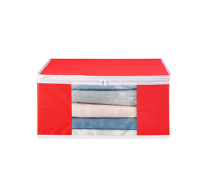 Solid Red Plastic Single Saree Covers With <b>Zip</b> Cover Packing <b>Bags</b> Saree Work Saree Cover For Women In Wholesale Price - Product Image 1