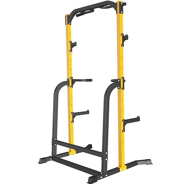 WellShow Multi Power Tower Steel Commercial Foldable Squat Rack with Pull up Bar J-Hooks Dip Bar