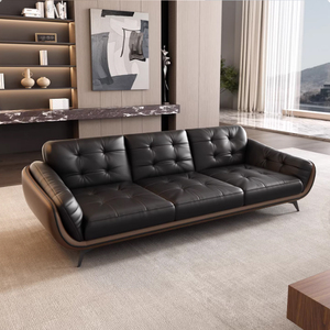 Divano da Ufficio in Vera Pelle, Stile Italiano Moderno e Semplice, Tre Posti per Riunioni VIP e Relax - Product Image 4