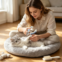Juego de Cortauñas Portátil Ecológico de TPR y Acero Inoxidable con Lima para Perros, Gatos y Animales Pequeños, Herramienta Profesional de Aseo