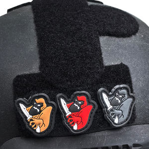 Mini tamaño pequeño PVC impermeable Animal orangután sostener cuchillo patrón <span class=keywords><strong>gorila</strong></span> parches para sombreros tácticos EDC bolsa de tela DIY coser - Product Image 5