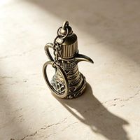Flacon compte-gouttes portable de 3 ml en verre vide, style arabe, pour huiles essentielles et parfums, en bronze antique, rechargeable