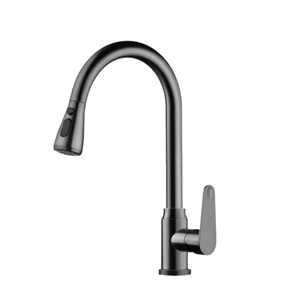 Grifo de Cocina de Diseño Moderno y Sencillo con Válvula de Cerámica, Caño Extraíble para Agua Fría/Caliente, Montado en Encimera para Verduras - Product Image 1