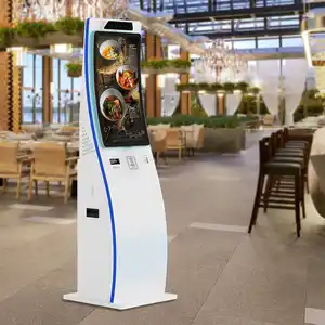 Grand kiosque incurvé à écran tactile pour passeport distributeur de cartes de chambre d'imprimante pour passeport kiosque d'aéroport