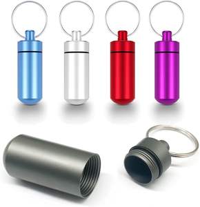 Mini porte-pilules porte-clés, étanche, portable, boîte de rangement <span class=keywords><strong>pour</strong></span> comprimés, en aluminium, <span class=keywords><strong>pour</strong></span> le camping, boîte à pilules d'urgence, capsule, flacon - Product Image 1
