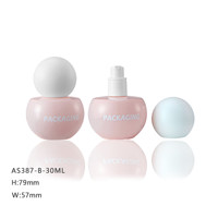 Flacon de fond de teint liquide en verre rond vide de 30 ml avec bouchon à bille pour emballage cosmétique