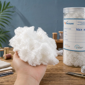 Vikosan Recycled Polyester Staple Hollow Conjugated Siliconized Anti-static Fiber 7D 51mm Spinning <b>Filling</b> for <b>Pillow</b> Quilt - Product Image 1