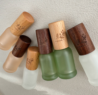 Flacon d'échantillon de parfum en verre de 8 ml haut de gamme avec bouchon en bois naturel gravé, pour huiles essentielles, marque privée