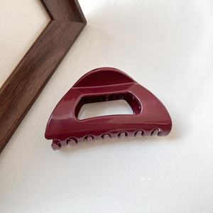 أزياء جديدة خمر لطيف لون واحد لينة المطاط المشابك الشعر للسيدات بسيطة ماتي مثلث كليب الشعر هدية الملحقات - Product Image 6