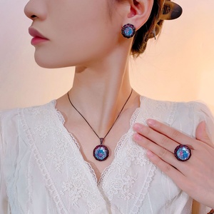 Wholesale Eco-friendly Copper 16-10mm Gradient Color Zircon Black Gold Plated Bridal Set Wedding Jewelry Sets - Product Image 6