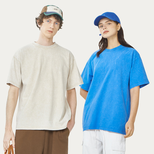 Wholesale Custom Logo 100% Cotton Blank T-Shirt Acid Wash Oversized Heavyweight Short Sleeve T-shirt - Product Image 1