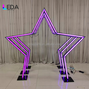 ฉากหลังไฟ LEDA รูปดาวห้าแฉก RGB สำหรับงานปาร์ตี้สมัยใหม่ โครงเหล็กถอดประกอบได้สำหรับงานแต่งงาน - Product Image 2