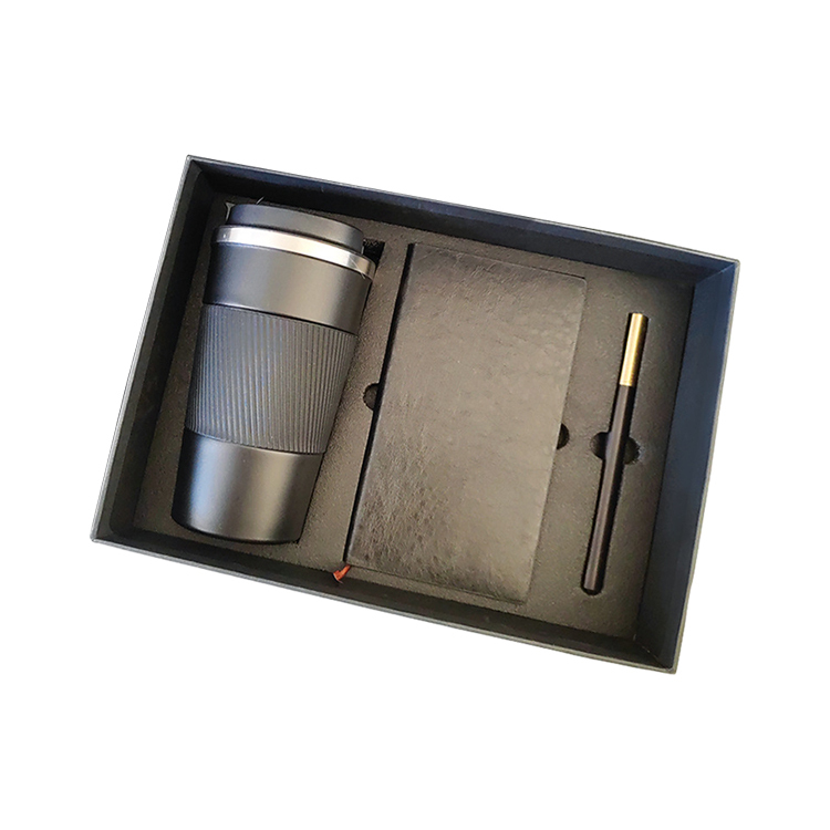 Black Tumbler + Black Notebook + Black Pen