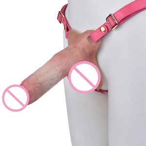 21.4cm Premium Silicone Dual-layer <b>Dildo</b> with Triangle Base Strapon <b>Dildo</b> with Harness Intense Stimulation Couples Flirting Play - Product Image 3