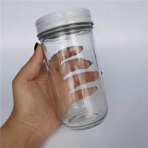 Bocal Mason en verre rond à large bouche de 350ml 12oz avec couvercle bocal de stockage des aliments hermétique - Product Image 2