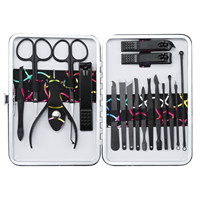 Workpro — Kit de manucure professionnelle 18 en 1, Kit de soins pour les ongles, coupe-ongles en acier inoxydable, avec étui en cuir, pour manucure