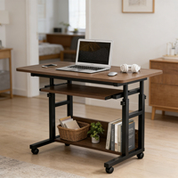 Vente directe d'usine, table mobile réglable en métal à haute capacité de charge avec roulettes pour la maison, le bureau et la chambre