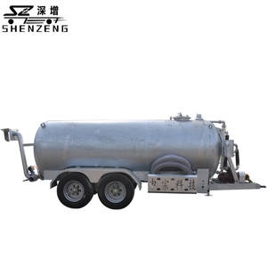 Remolque cisterna de remolque de tractor Remolque de tanque de vacío 10CBM para transporte de tumbas sépticas - Product Image 1