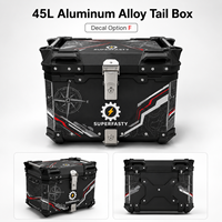 Boîte de rangement arrière pour moto, étanche, 45L, design personnalisé, en alliage d'aluminium, économique et riche en valeur